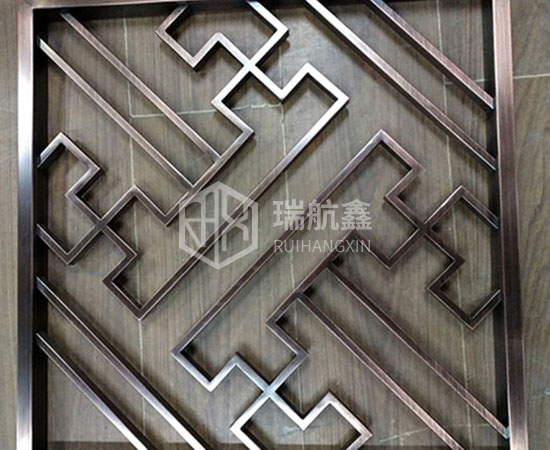 拉絲紅古銅做舊不銹鋼萬字花格屏風